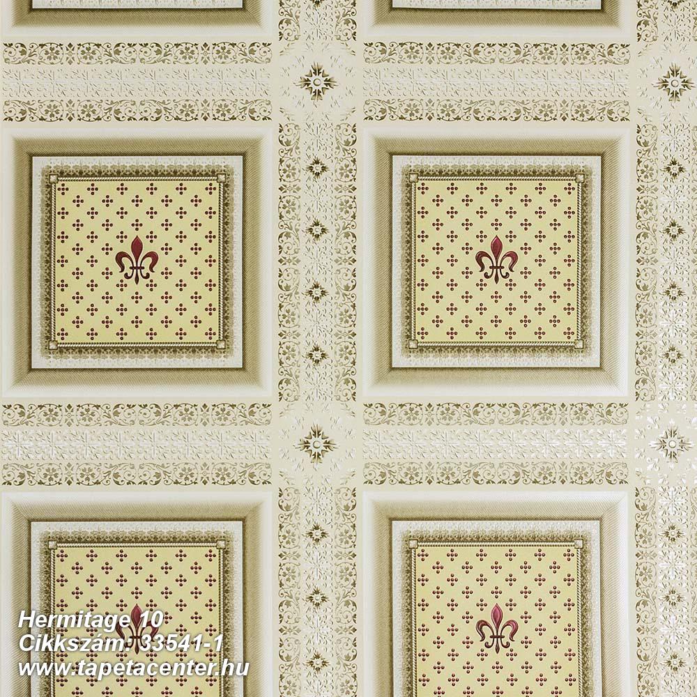 Barokk-klasszikus,geometriai mintás,metál-fényes,bézs-drapp,piros-bordó,sárga,zöld,súrolható,vlies tapéta 